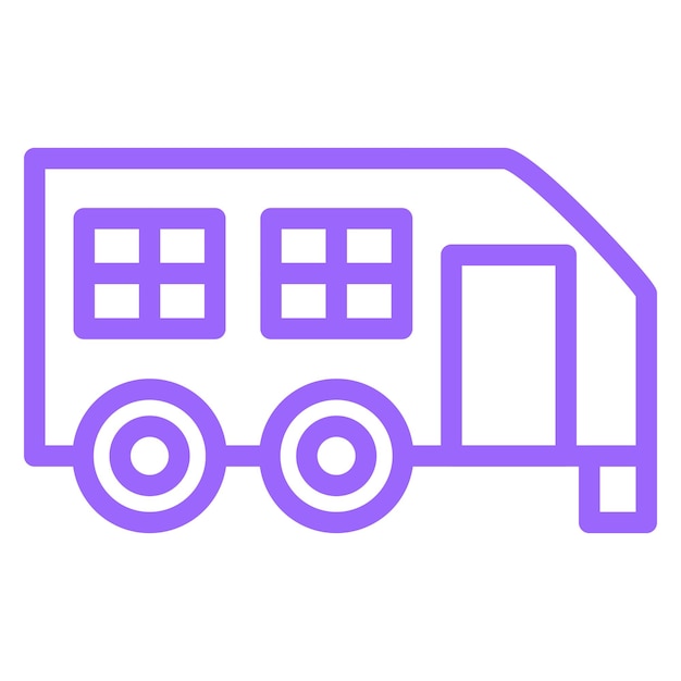 Diseño vectorial del estilo del icono de la caravana