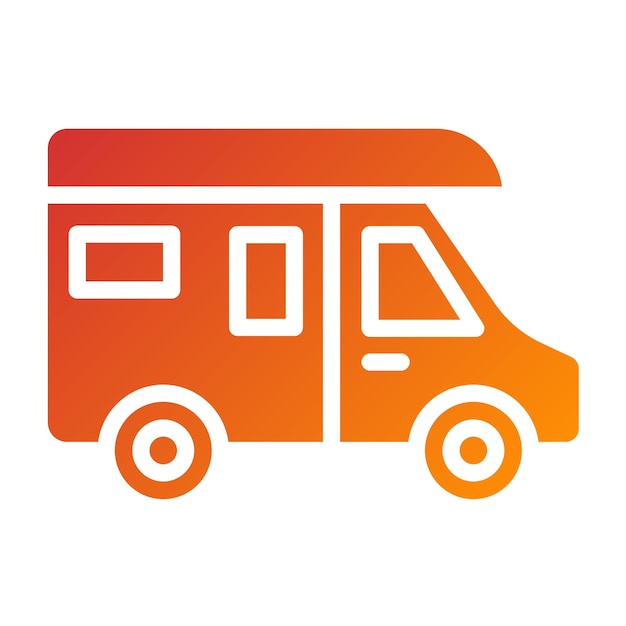 Diseño vectorial del estilo del icono de la caravana