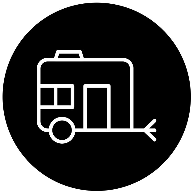Diseño vectorial del estilo del icono de la caravana