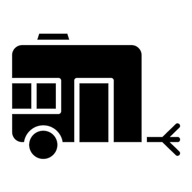 Diseño vectorial del estilo del icono de la caravana