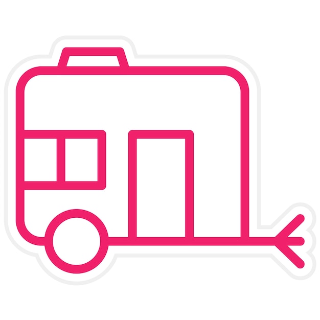 Diseño vectorial del estilo del icono de la caravana