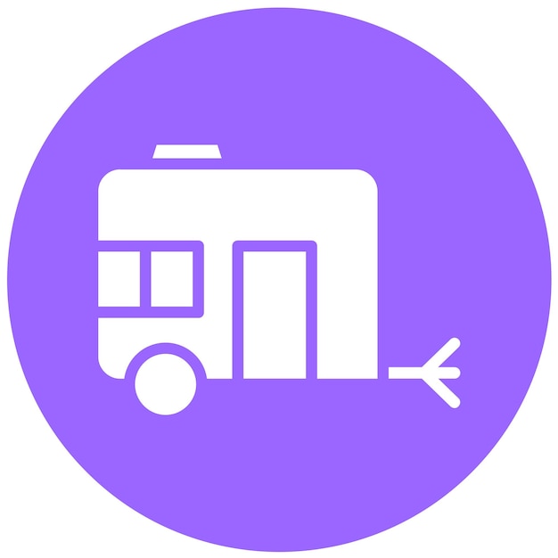 Diseño vectorial del estilo del icono de la caravana