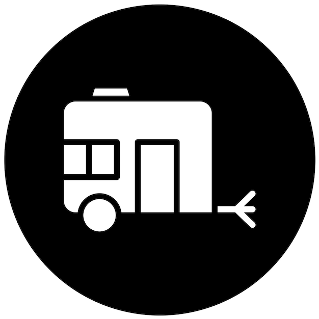 Diseño vectorial del estilo del icono de la caravana