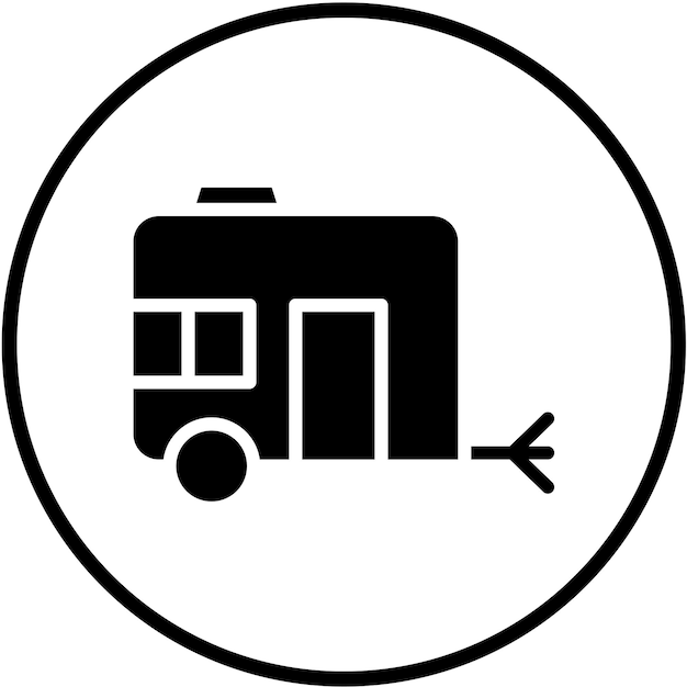Diseño vectorial del estilo del icono de la caravana