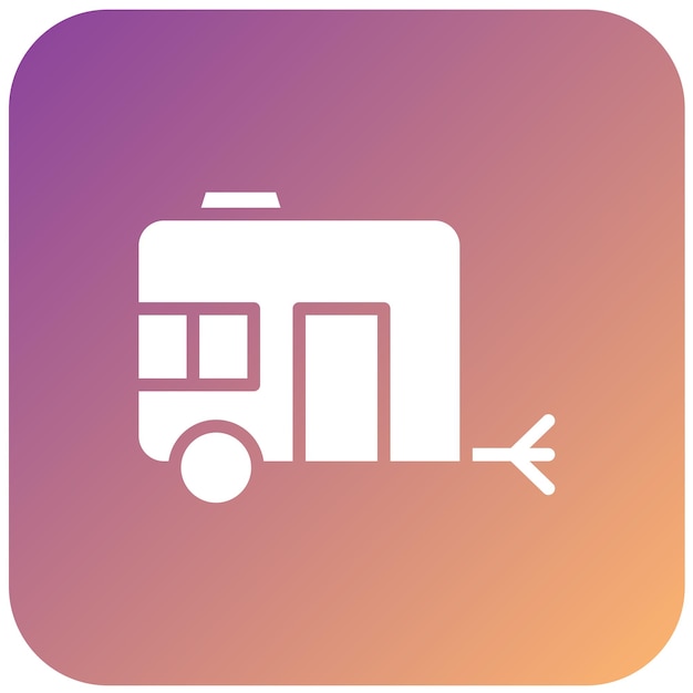 Diseño vectorial del estilo del icono de la caravana