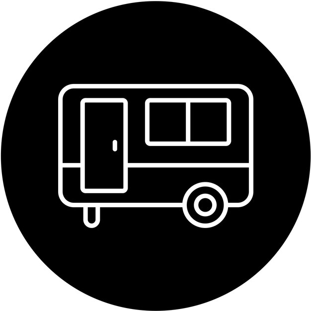 Diseño vectorial del estilo del icono de la caravana
