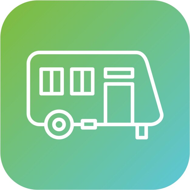 Diseño vectorial del estilo del icono de la caravana