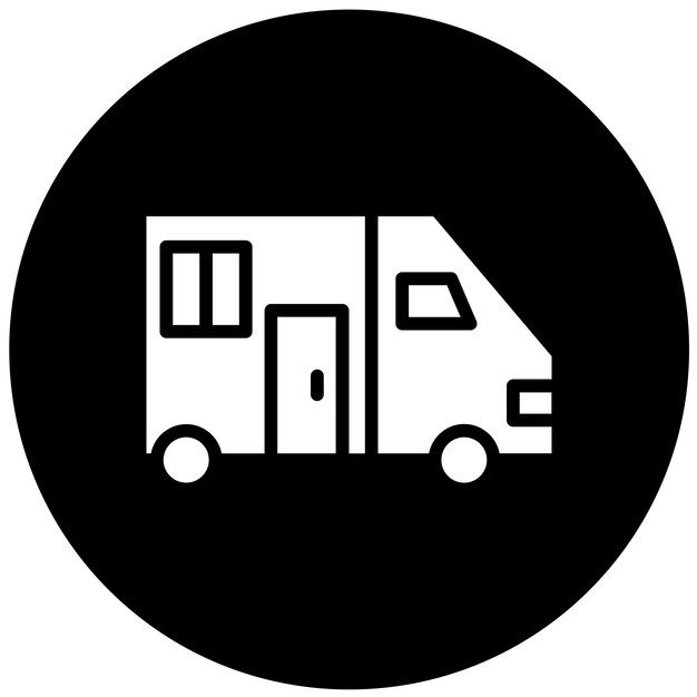 Diseño vectorial del estilo del icono de la caravana