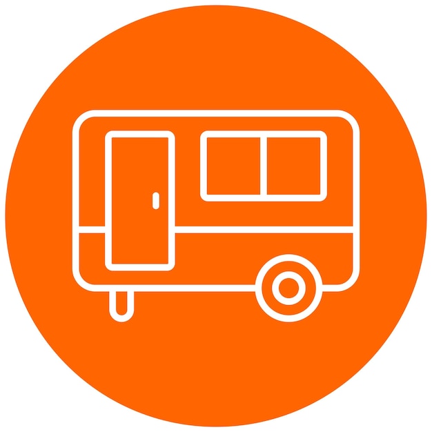 Diseño vectorial del estilo del icono de la caravana