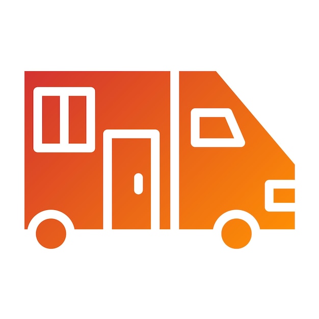 Diseño vectorial del estilo del icono de la caravana