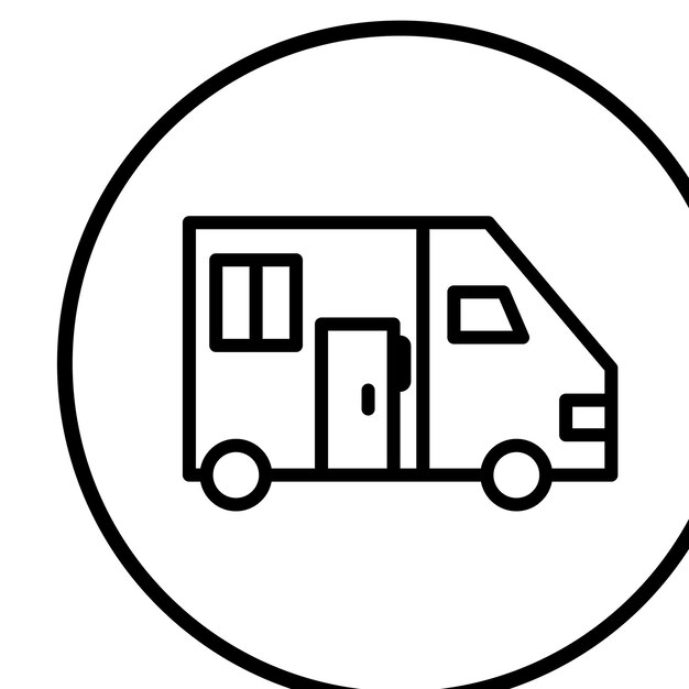 Diseño vectorial del estilo del icono de la caravana