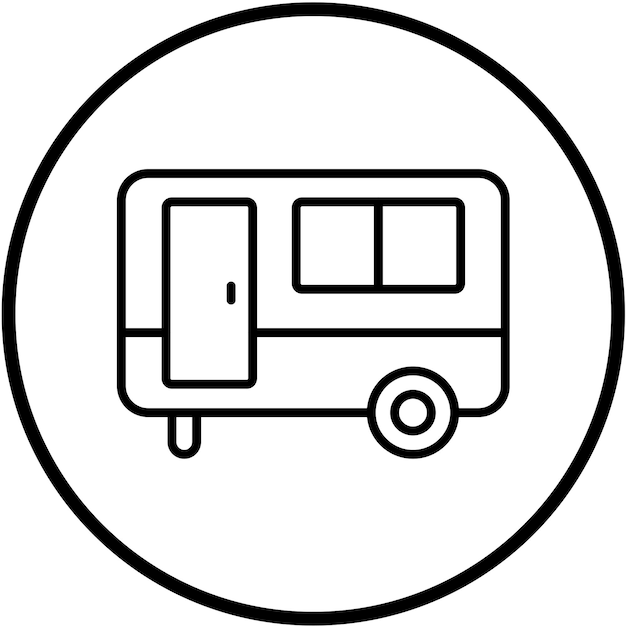 Diseño vectorial del estilo del icono de la caravana