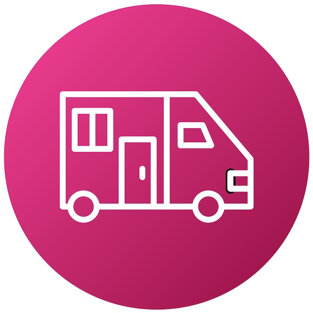 Diseño vectorial del estilo del icono de la caravana