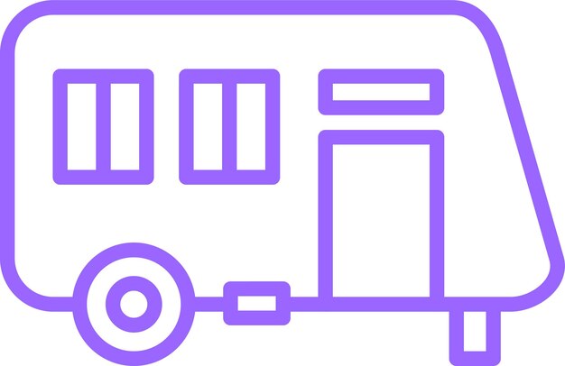 Diseño vectorial del estilo del icono de la caravana