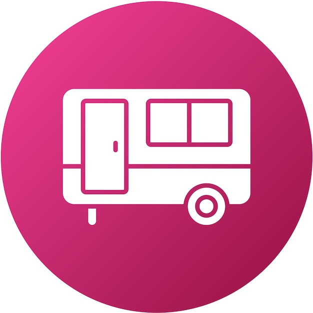 Diseño vectorial del estilo del icono de la caravana
