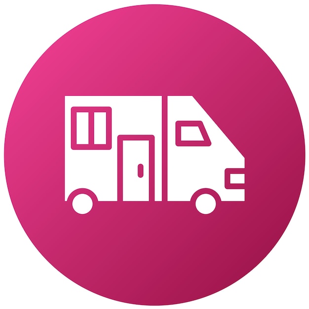 Diseño vectorial del estilo del icono de la caravana