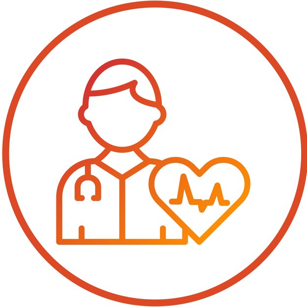 Diseño vectorial Estilo del icono del cardiólogo