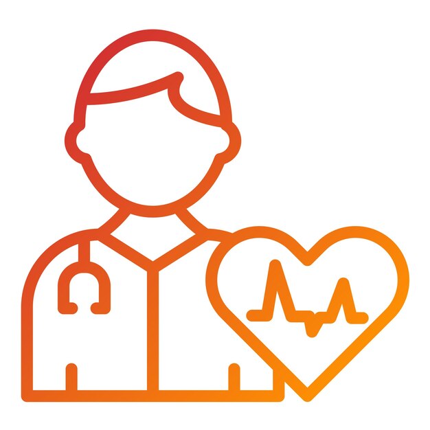 Diseño vectorial Estilo del icono del cardiólogo