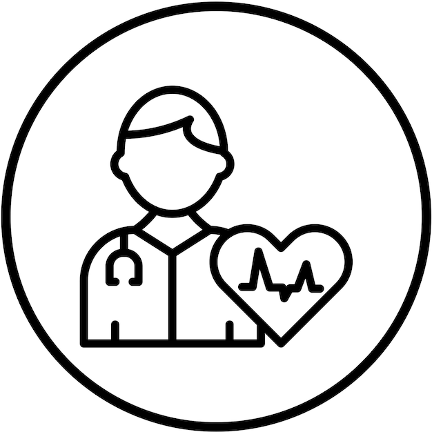 Diseño vectorial Estilo del icono del cardiólogo