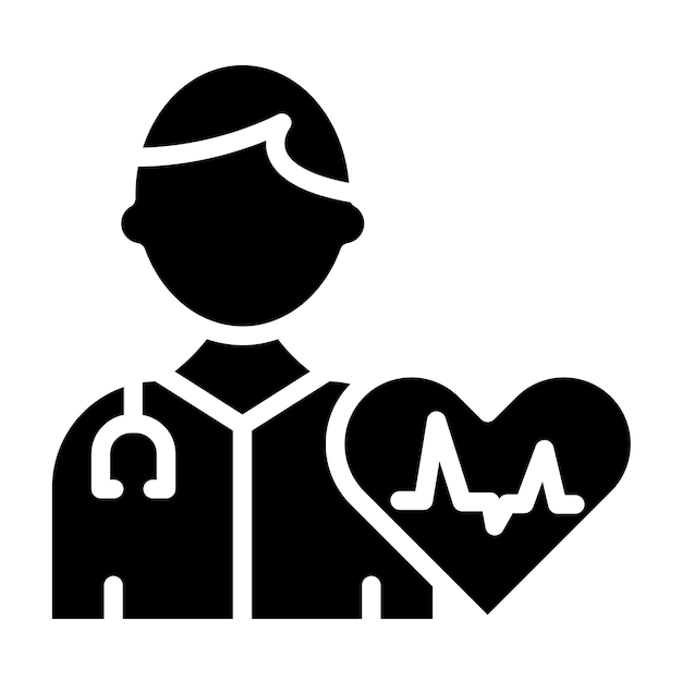 Diseño vectorial Estilo del icono del cardiólogo