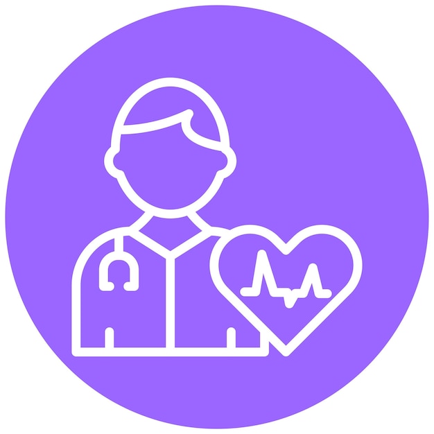 Diseño vectorial Estilo del icono del cardiólogo