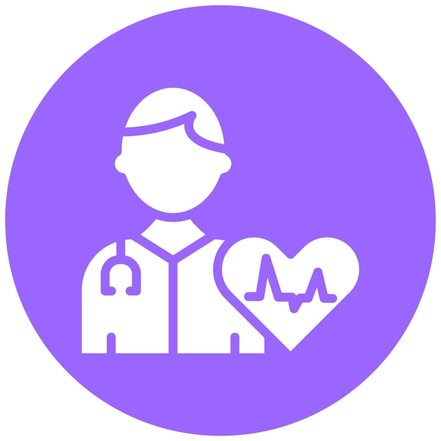 Diseño vectorial Estilo del icono del cardiólogo