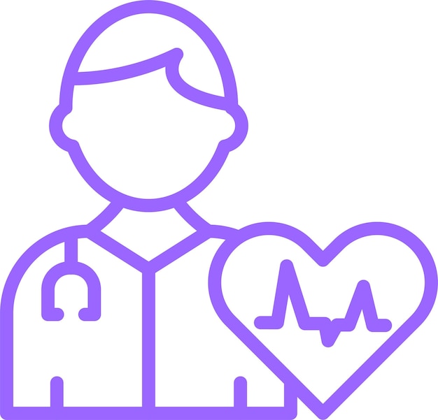 Diseño vectorial Estilo del icono del cardiólogo
