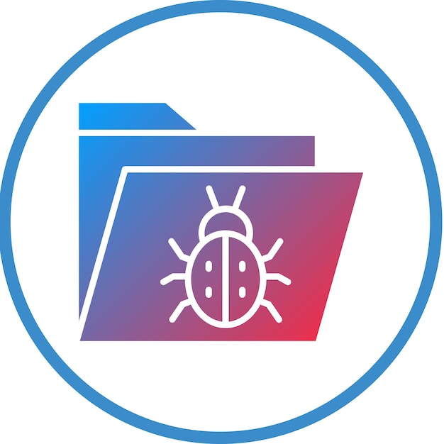 Diseño vectorial Estilo del icono de la carpeta infectada