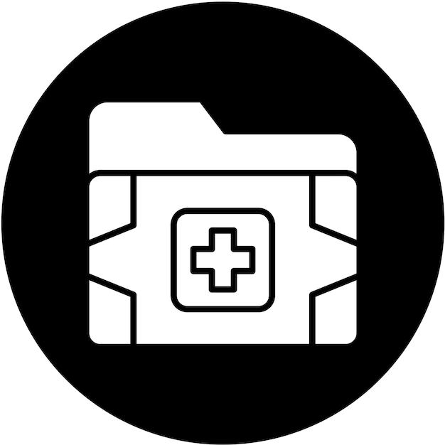 Vector diseño vectorial estilo del icono de la carpeta médica