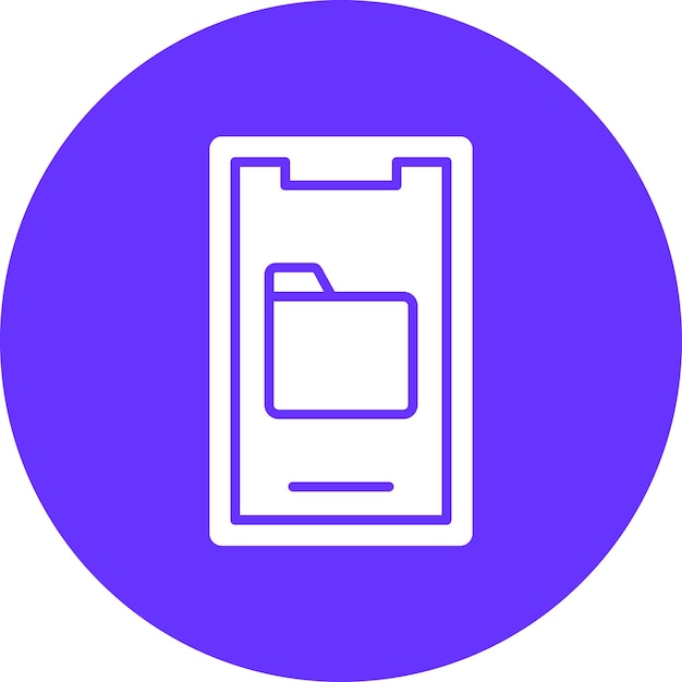 Diseño vectorial Estilo del icono de la carpeta móvil