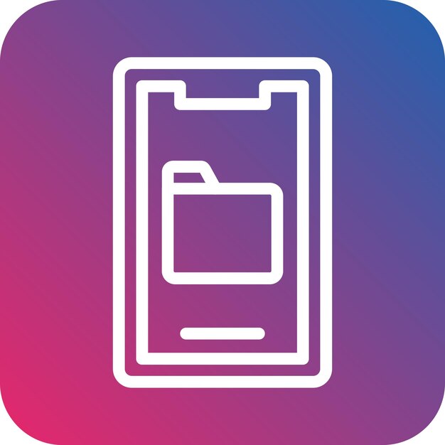 Diseño vectorial Estilo del icono de la carpeta móvil