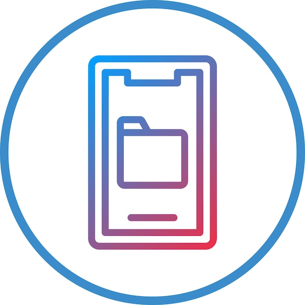 Diseño vectorial Estilo del icono de la carpeta móvil