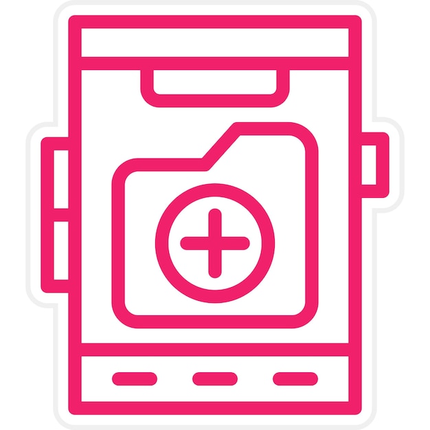 Diseño vectorial Estilo del icono de la carpeta móvil