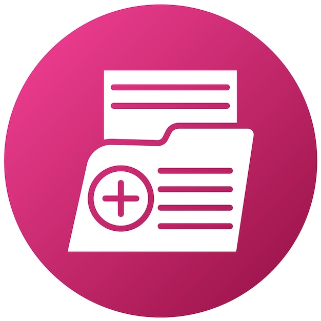 Diseño vectorial Estilo del icono de la carpeta de registros médicos