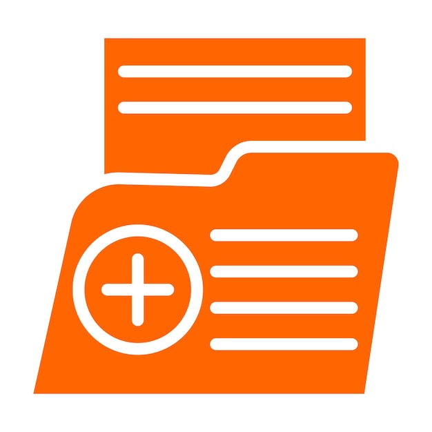 Diseño vectorial Estilo del icono de la carpeta de registros médicos