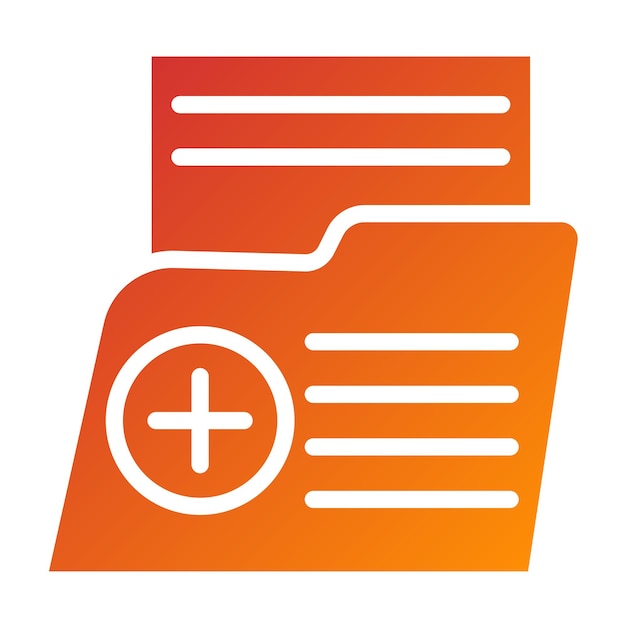 Diseño vectorial Estilo del icono de la carpeta de registros médicos