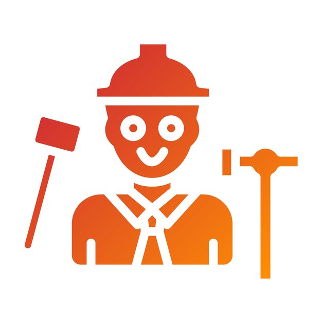 Diseño vectorial Estilo de icono de carpintero