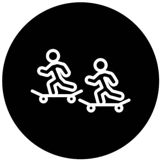 Diseño vectorial Estilo del icono de la carrera de patinaje