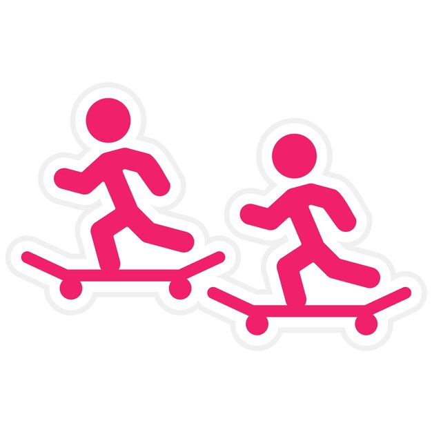 Diseño vectorial Estilo del icono de la carrera de patinaje