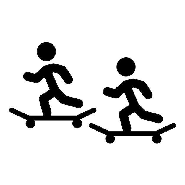 Diseño vectorial Estilo del icono de la carrera de patinaje