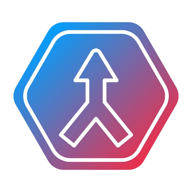 Diseño vectorial Estilo de icono de carretera convergente