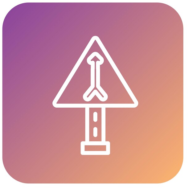 Diseño vectorial Estilo de icono de carretera convergente
