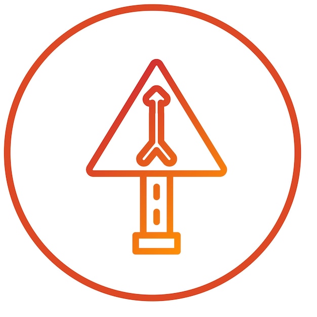 Diseño vectorial Estilo de icono de carretera convergente