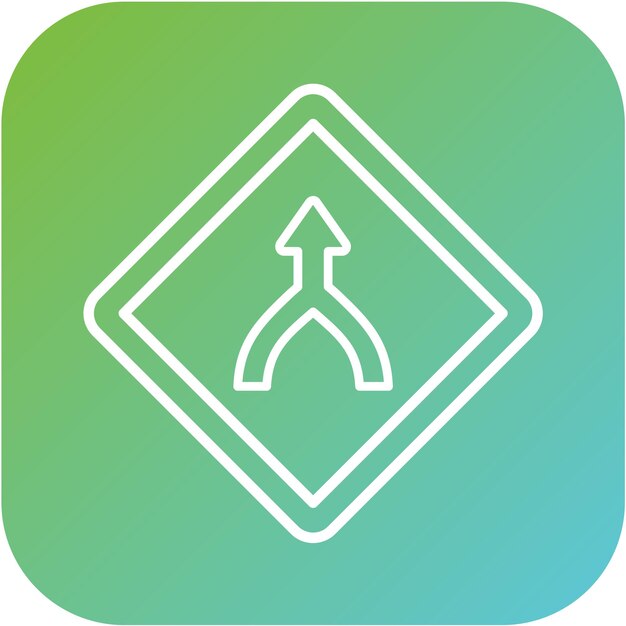 Diseño vectorial Estilo de icono de carretera convergente