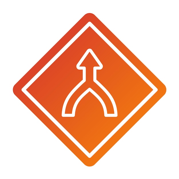 Diseño vectorial Estilo de icono de carretera convergente