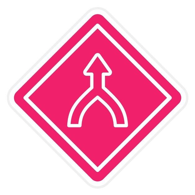 Diseño vectorial Estilo de icono de carretera convergente