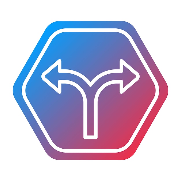 Diseño vectorial Estilo de icono de carretera dividido