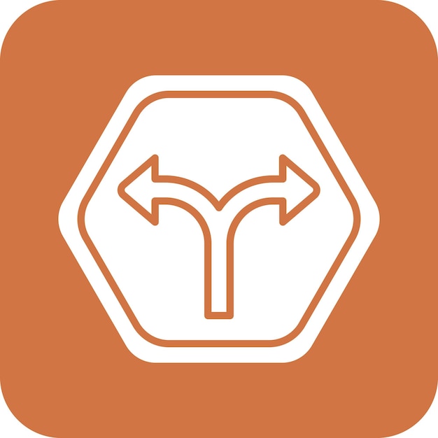 Diseño vectorial Estilo de icono de carretera dividido