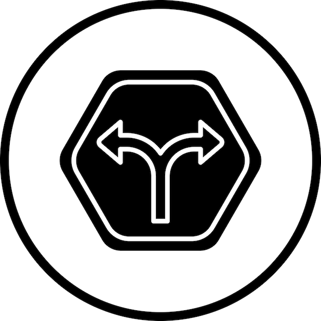 Diseño vectorial Estilo de icono de carretera dividido