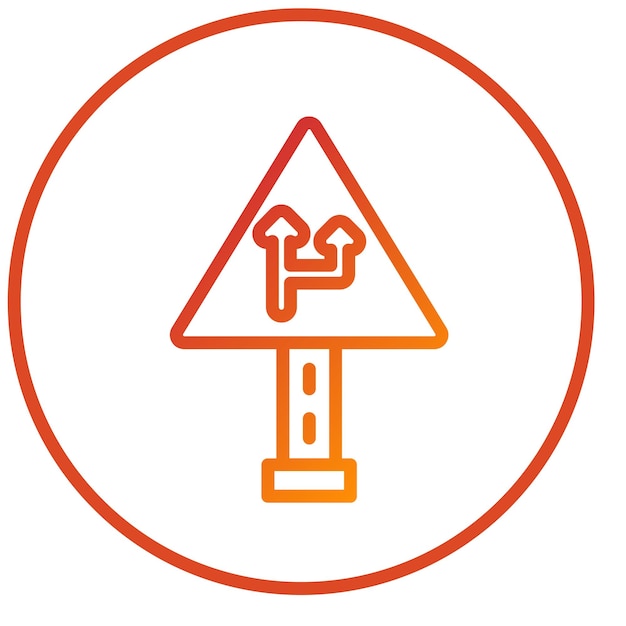 Diseño vectorial Estilo de icono de carretera dividido